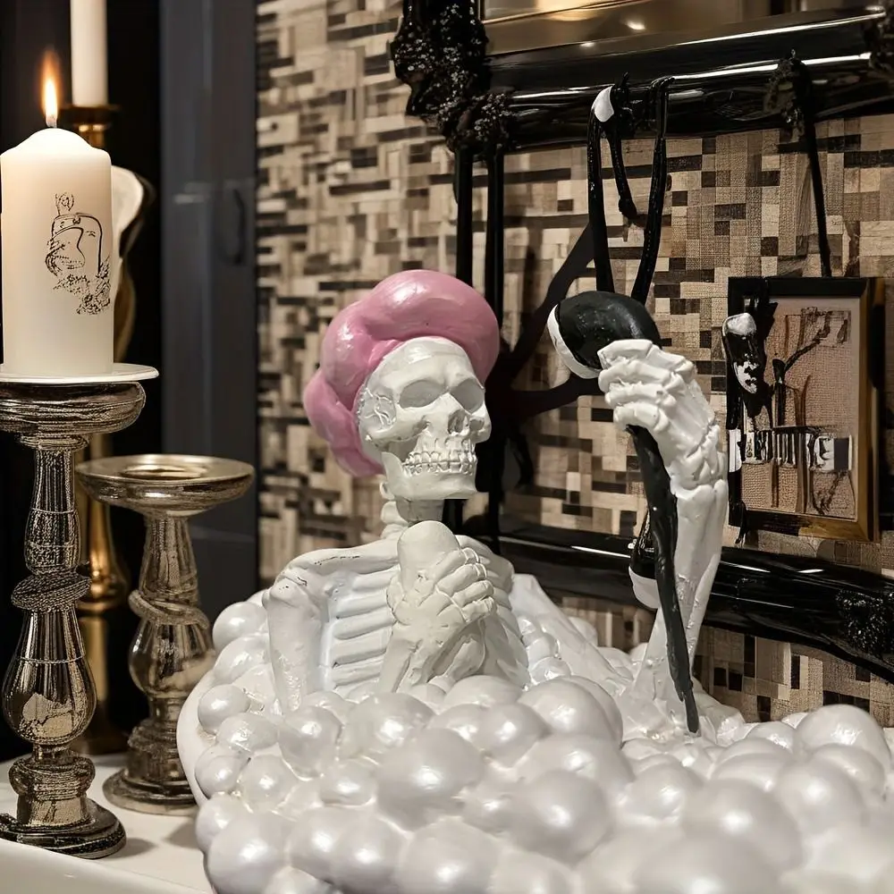 Halloween Themed Resin Ghost Figurine Handicraft Model Cartoon Standing Ghost Ornament Statue Display Ghost Halloween Decoration