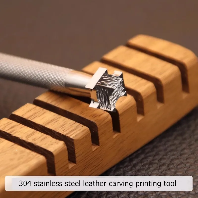 BL413 Cracked Combination Leather Carving And Embossing Tool 304 Stainless Steel Handmade Leather Art Printing Stamping DIY Tool