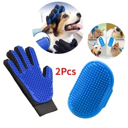 Pet Grooming Kit with Brush and Bath Cleaning Glove - De-Shedding & Shower Tools (2Pcs)