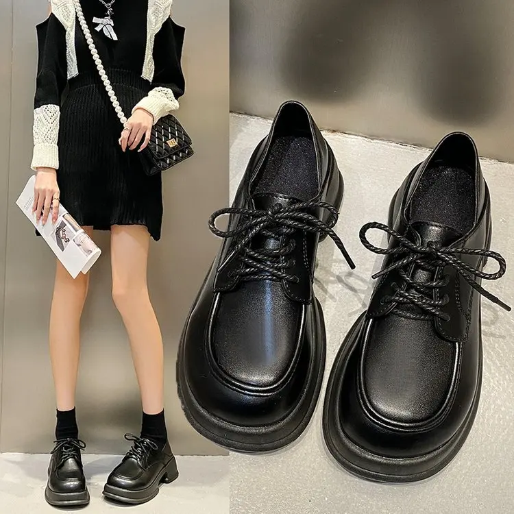 

Женские туфли-оксфорды с круглым носком, мягкие модные кроссовки в британском стиле, повседневная обувь на плоской подошве, большие размеры, на лето