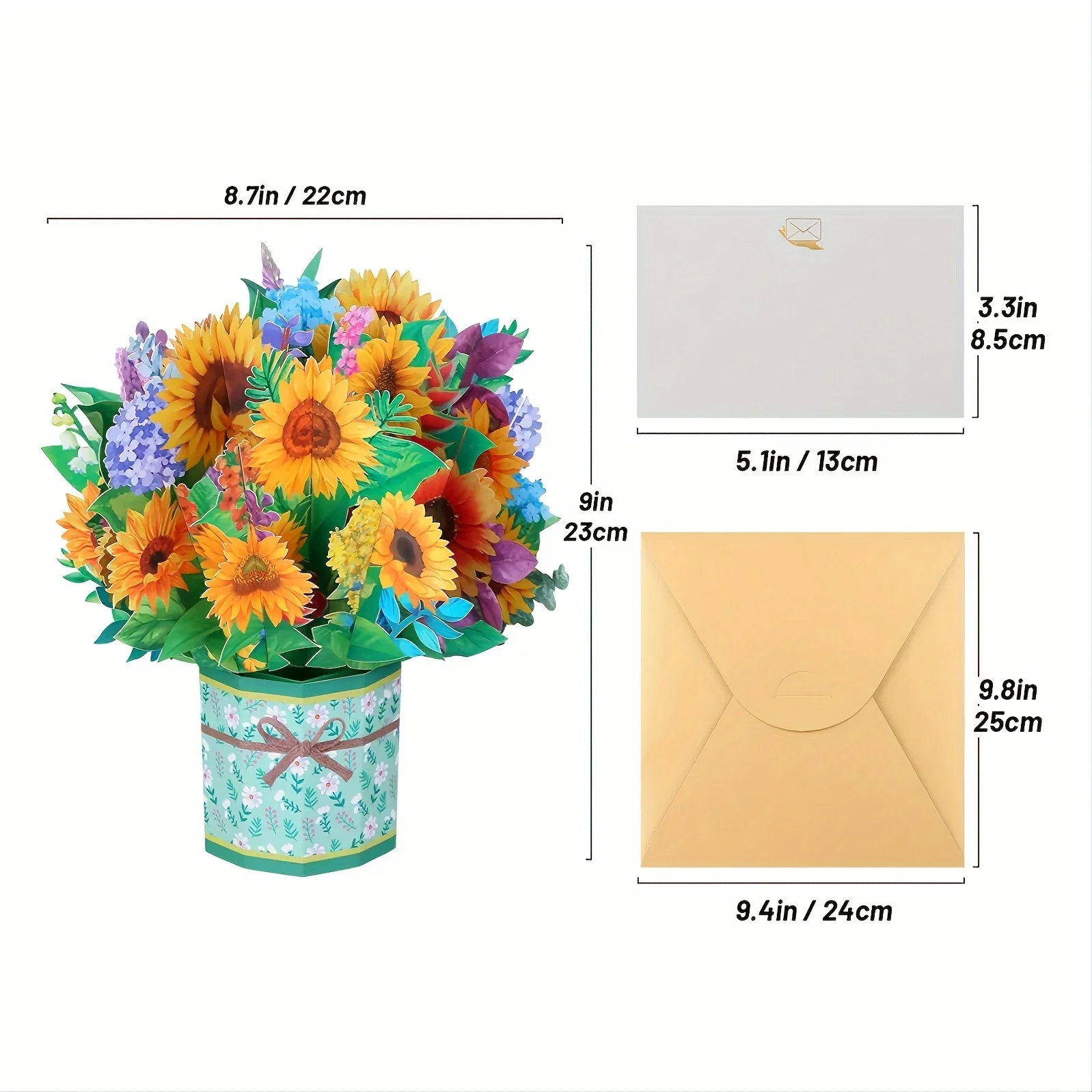 Pop Up Cards 3D Paper Flowers Bouquet Greeting Cards for Women 1pc 3d pop up card,birthday greeting cards