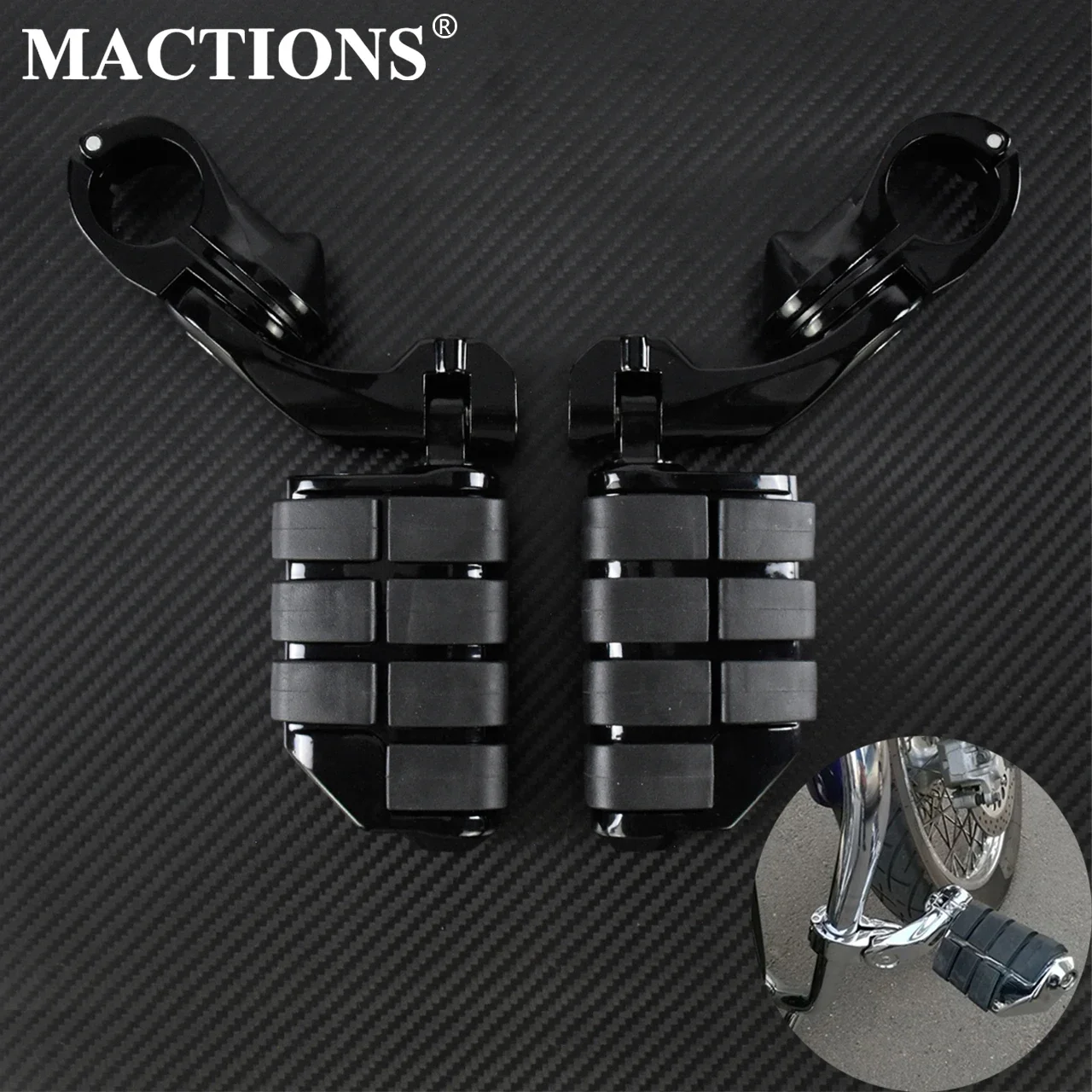 1-1/4" 32mm Highway Foot Pegs Foot Rest Short Mount Crash Engine Guard Black For Harley Touring Electra Road Glide Sportster