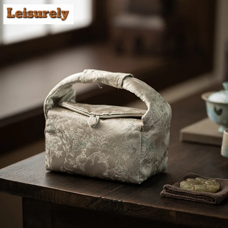 Woven Cotton Anti-collision Tea Cozies Vintage Insulated Teapot Tea Cozy for Teapot Portable Bag Travel Tea Set Bag Cafes Craft