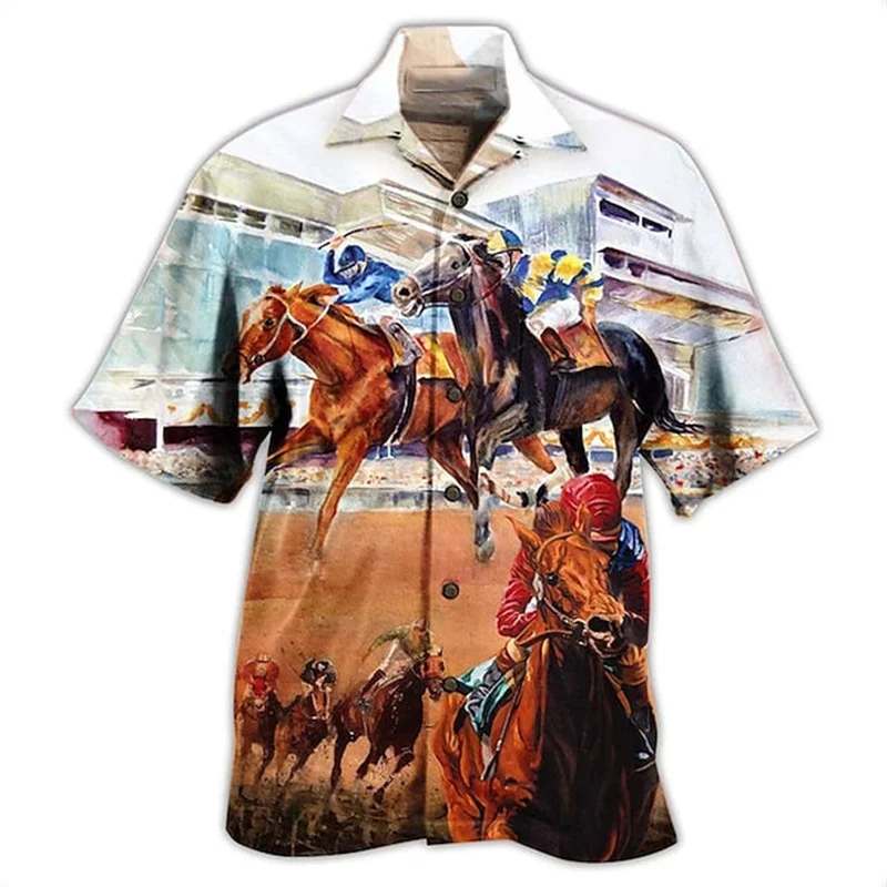 Retro Aircraft Printed Shirts Casual 3D Denim Pattern men's Clothing Hawaiian Beach Short Sleeved Shirt Outdoor Casual men's Top