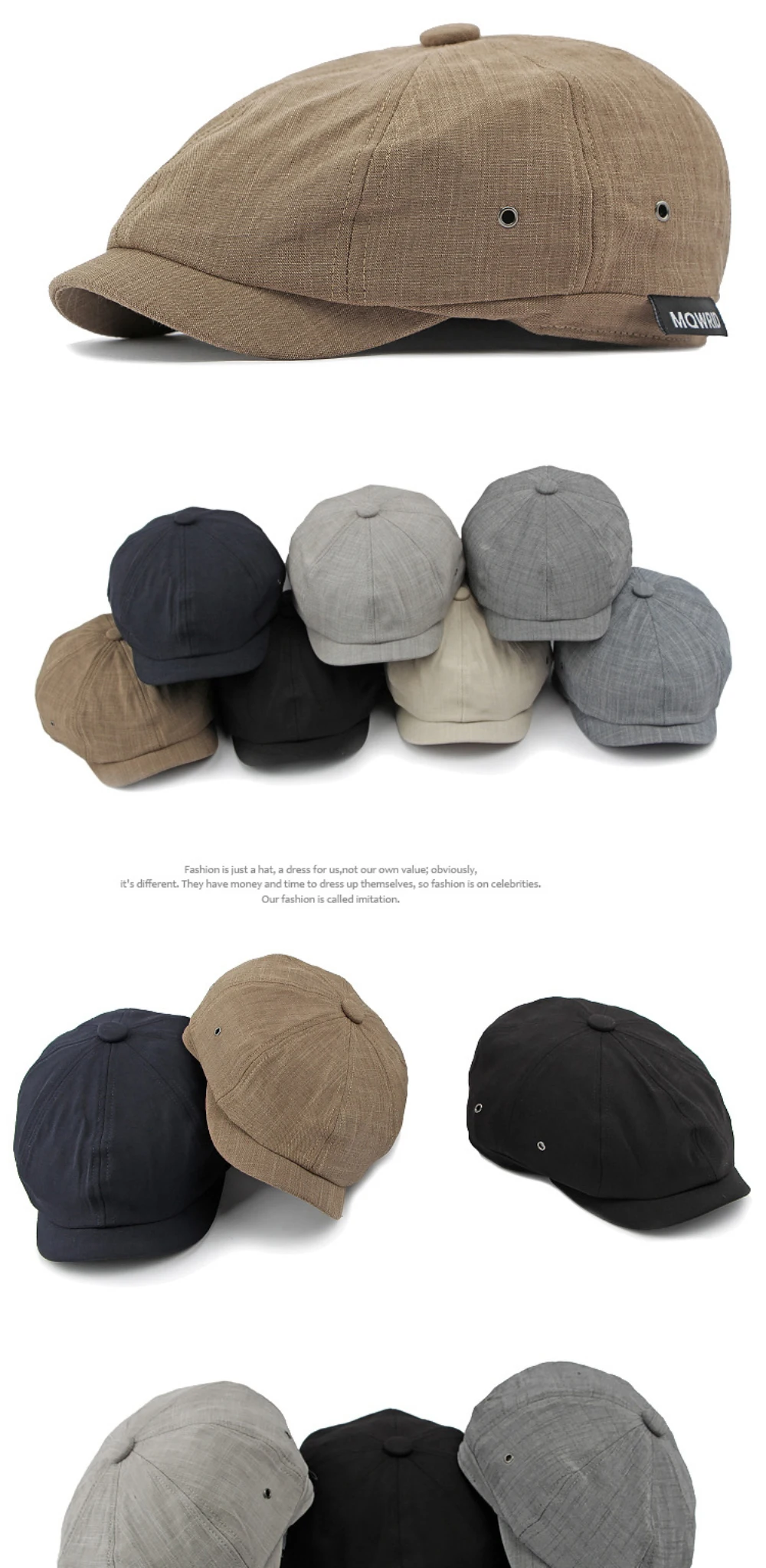 HT4375 Männer Frauen Baskenmütze Kappe Künstler Maler Baskenmütze Hut Männlich Weiblich Angepasst Casual Flache Kappe Frühling Sommer Herbst Achteckige Kappe Hut – Detail 1
