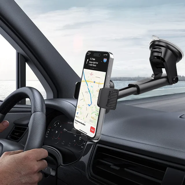 Car Cell Phone Holder Cellphone Mount for Dashboard Windshield Auto Dash Mobile IPhone Support Fit 4.7-7" Smartphone Auto Supply