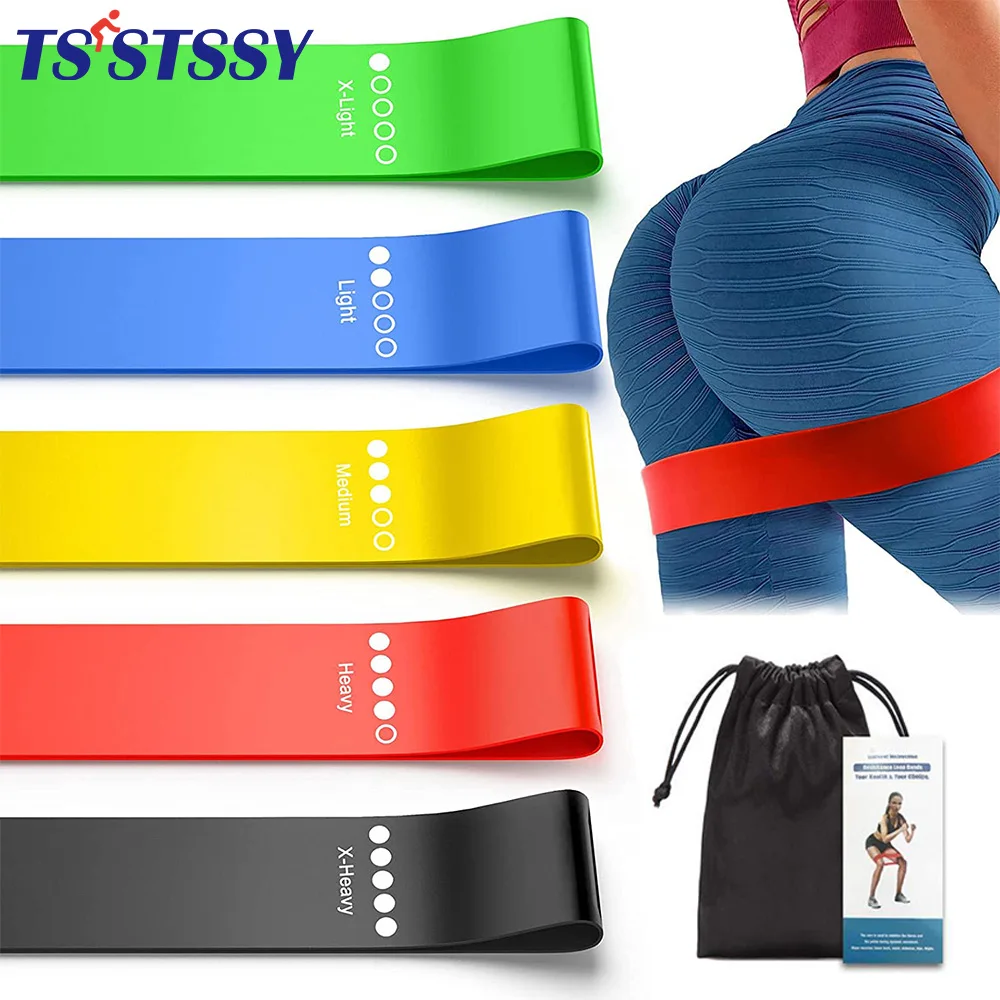 5Pcs Yoga Resistance Loop Exercise Bands Training Elastic Band for Men  Women Home Gym Workout Body Shaping Slimming Stretch Band