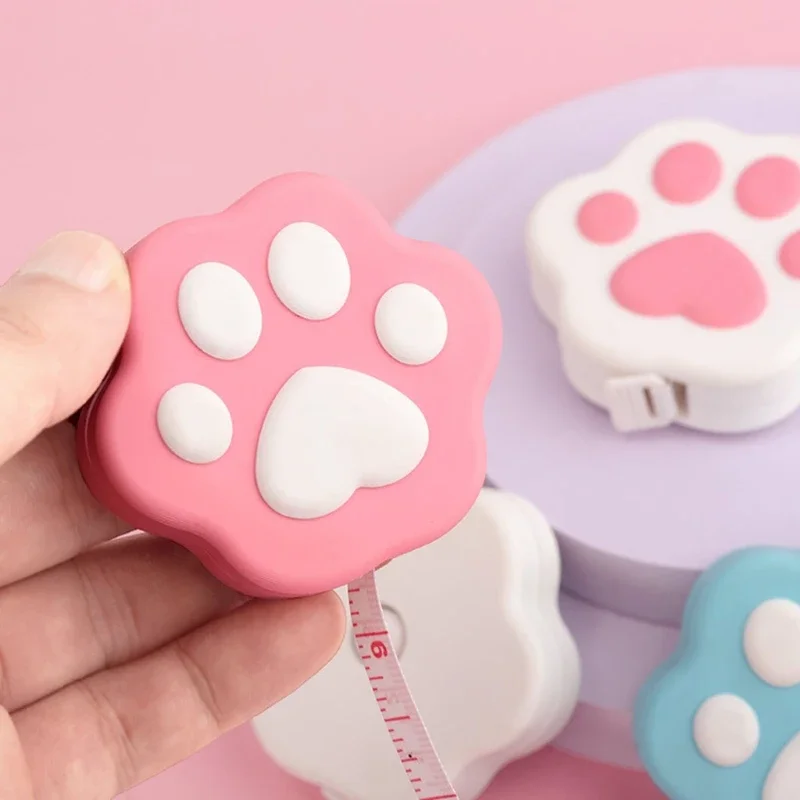Portable Cartoon Body Measure Tape Lovely Kitten Paw-Like Measuring Tape With Lock Pin/Push Button Mini Measuring Tape 5 S76f270d002544119bcf15f35f616dd6bt