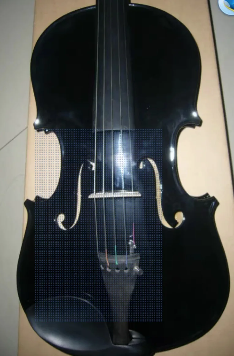 Electronic viola black 5-string stringed instrument