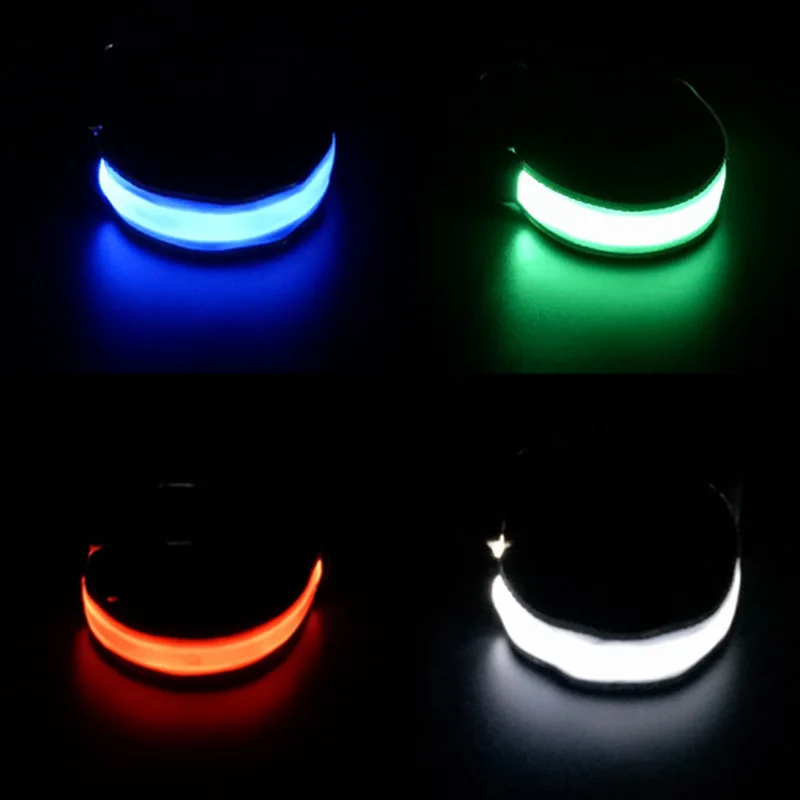1Pc Led Lichtgevende Armband Blauw Licht Sportarmband Outdoor Nachtlooparm Met Reflecterende Veiligheidsgordel