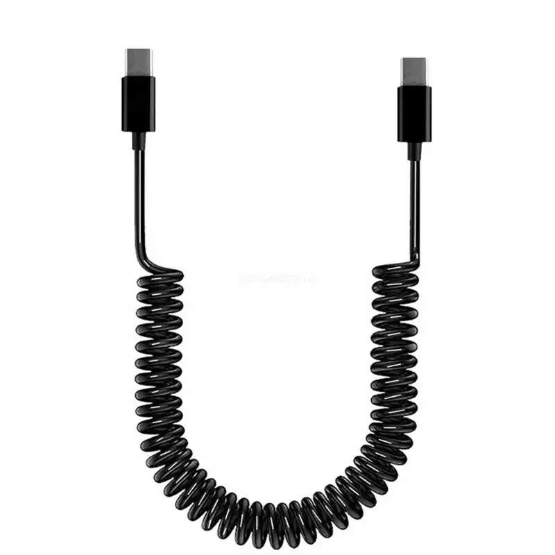 

Coiled USB to USB Cable, Spring Type Male to Male Charging & Data Cord for Convenient Usage and Wide Dropship