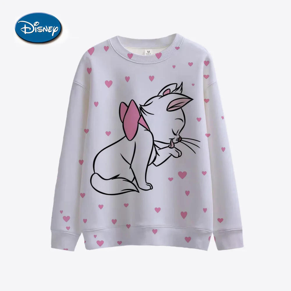 thumbnail image 1 of Sudadera con cuello redondo para mujer con estampado de dibujos animados de Disney Mary Cat, primavera/otoño, para parejas, 1 of 5