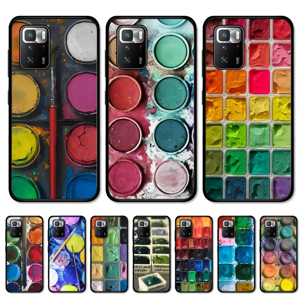 

Watercolors Palette Phone Case For Redmi Note 4 X 5 A 6 7 8 Pro T 9 Pro 9S 10 Pro 11 Pro 11S 11Epro PocoM3pro