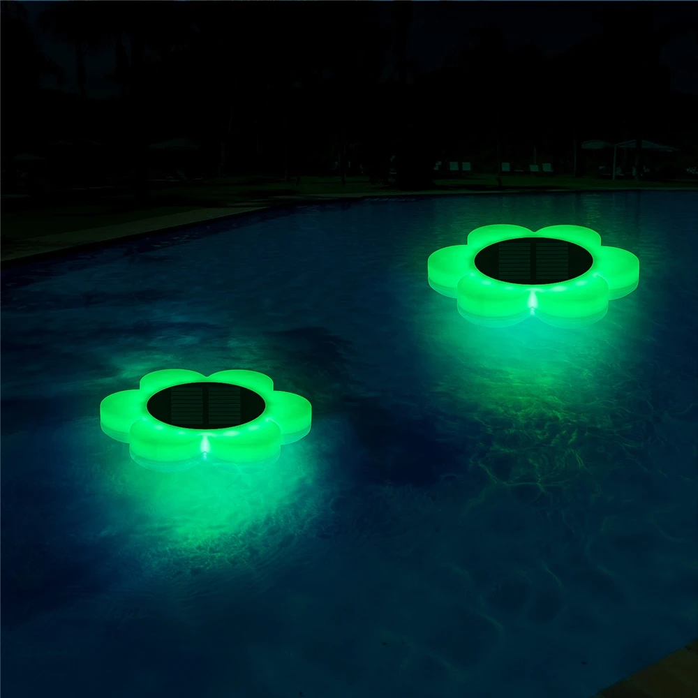 transom lights for boats Solar Swimming Pool Float Light LED Outdoor Garden Decoration Flower Shape Remote IP68 Waterproof Floating Pool Lamp 2022 New  Lamp Solar Powered Color Changing 