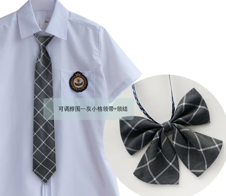 JK Fashion Mädchen verstellbare karierte Krawatte und Fliegen Japan Korea Schule Frauen Uniform Anime Bowknot Krawatten – Detail 14