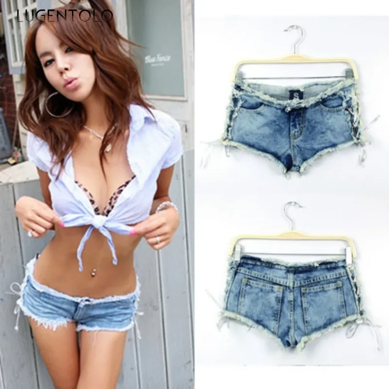 

Женские пикантные Рваные джинсовые шорты Hotsweet, новые летние модные тонкие узкие прямые джинсы с вырезами для вечеринки
