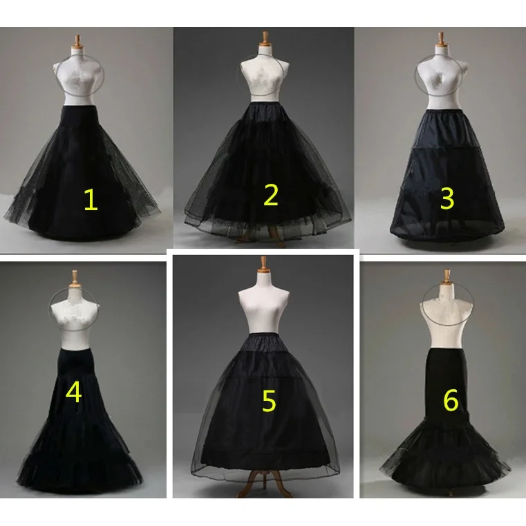 Women black A line mermaid hoopless changeable waist petticoat skirt for pageant wedding party dress