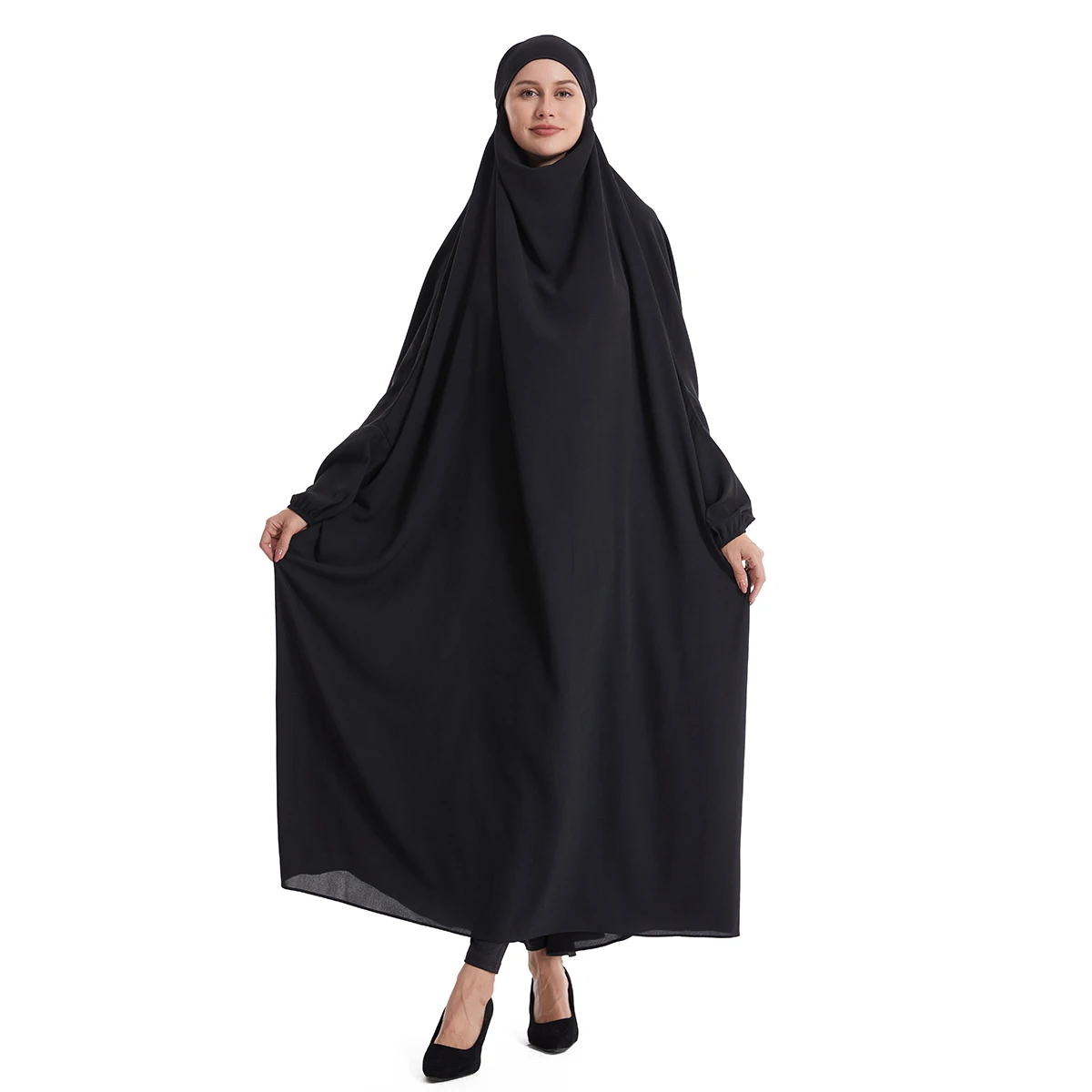 Модное платье с капюшоном, длинное черное платье для молитвы джилбаб, абайя, химар, Рамадан, Niqab, марокканский исламский кафтан