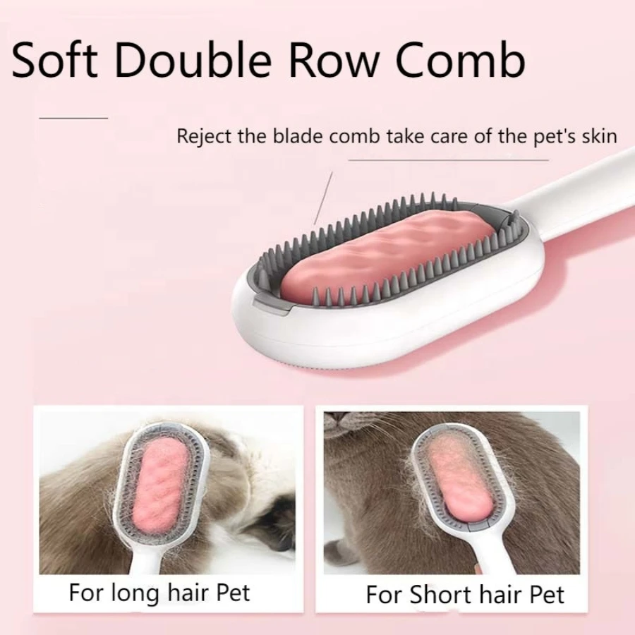 Pet Hair Cleaner Brush Cats Hair Removal Comb With Water Tank Grooming Wash Cleaner Brush