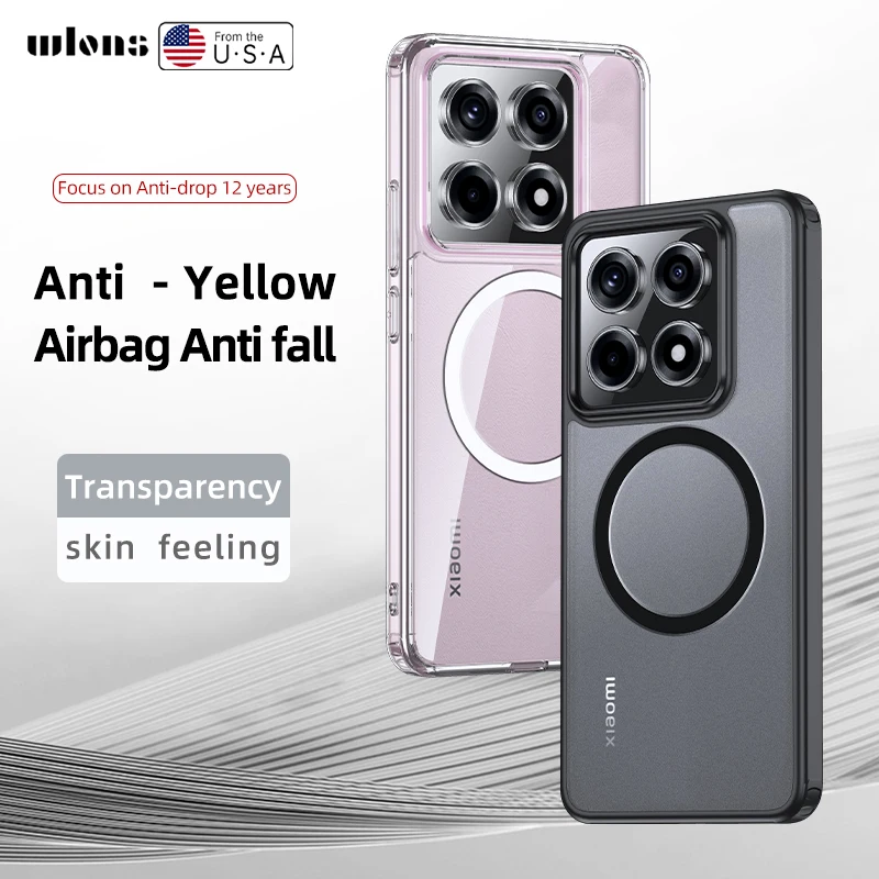 BENTOBEN Cover Magnetica Per Xiaomi 14T Pro: Compatibile MagSafe, Retro Opaco Traslucido, Antiurto, TPU E PC, Nero