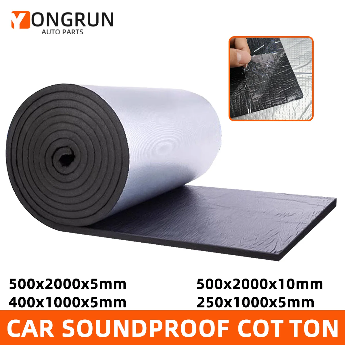 YONGRUN 1 PC isolation phonique de voiture coton capot moteur isolation thermique coussin auto-adhésif avec quatre spécifications au choix