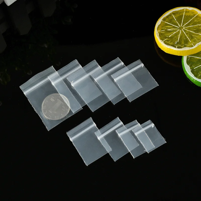 50 Stück 20-Draht-Verdickungs-Mini-Druckverschlussbeutel, transparent, klein, Kunststoff, Poly, für Pillen, Münzen, Schmuck, Aufbewahrung, kleine Unternehmen – Detail 7