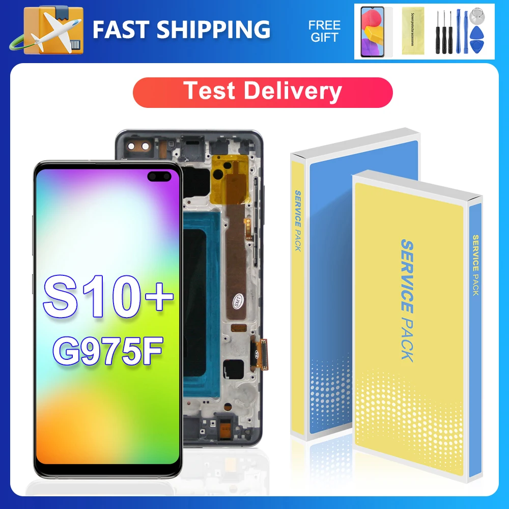 Samsung S10 Plus Recambios Kit De Pantalla Completa Para Samsung Galaxy S10 Plus - Incluye LCD Táctil, Digitalizador, Marco Y Herramientas De Reparación Pantalla Samsung S10 Plus