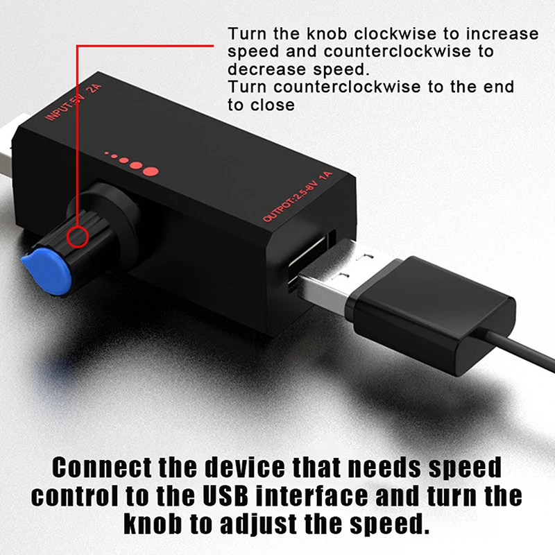 새로운 5W DC5V2A 팬 유도 속도 컨트롤러(스위치 포함) USB 보호 유형-C USB 노트북 휴대폰 냉각 팬 컨트롤러