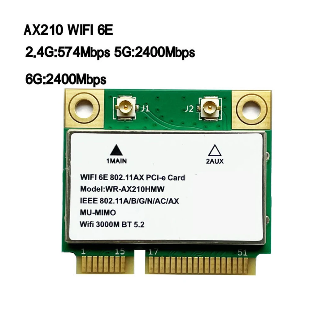 

Dual Band Network WiFi Card Bluetooth-compatible 5.2 2.4G/5GH WiFi Card Mini PCI-Express WIFI 6E Wireless Network Card for WIN10