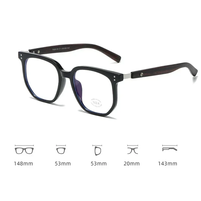 Neue modische Lesebrille aus Holz, Anti-Blaulicht-Brille für Damen, optische Hyperopie-Brille mit Holzmaserung für Herren – Detail 2