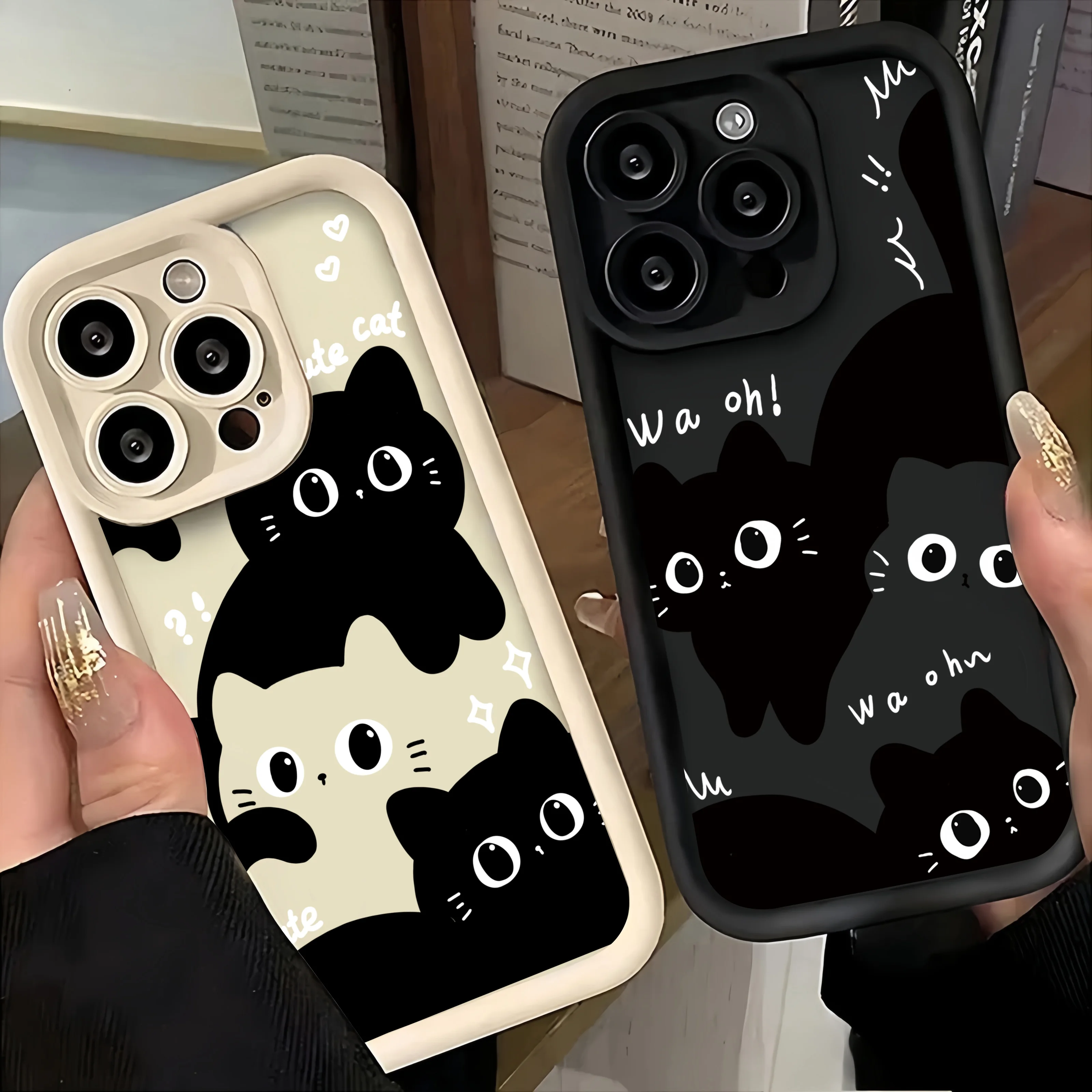 Stylish Little Black Cat Cute Phone Case