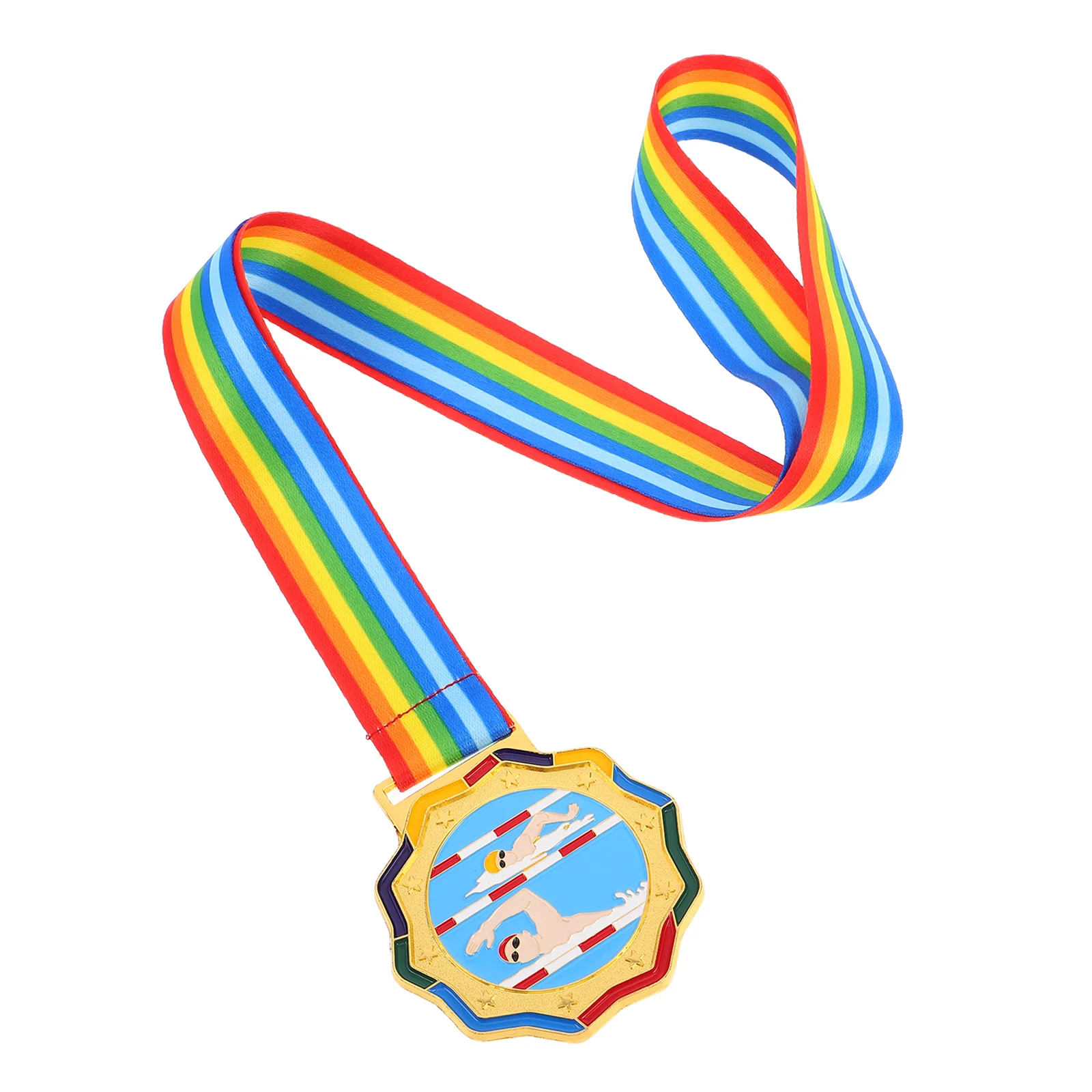 Swimming Medal Winner Award Medals Gold for Awards Metal Kids Student Zinc Alloy Child with Ribbons