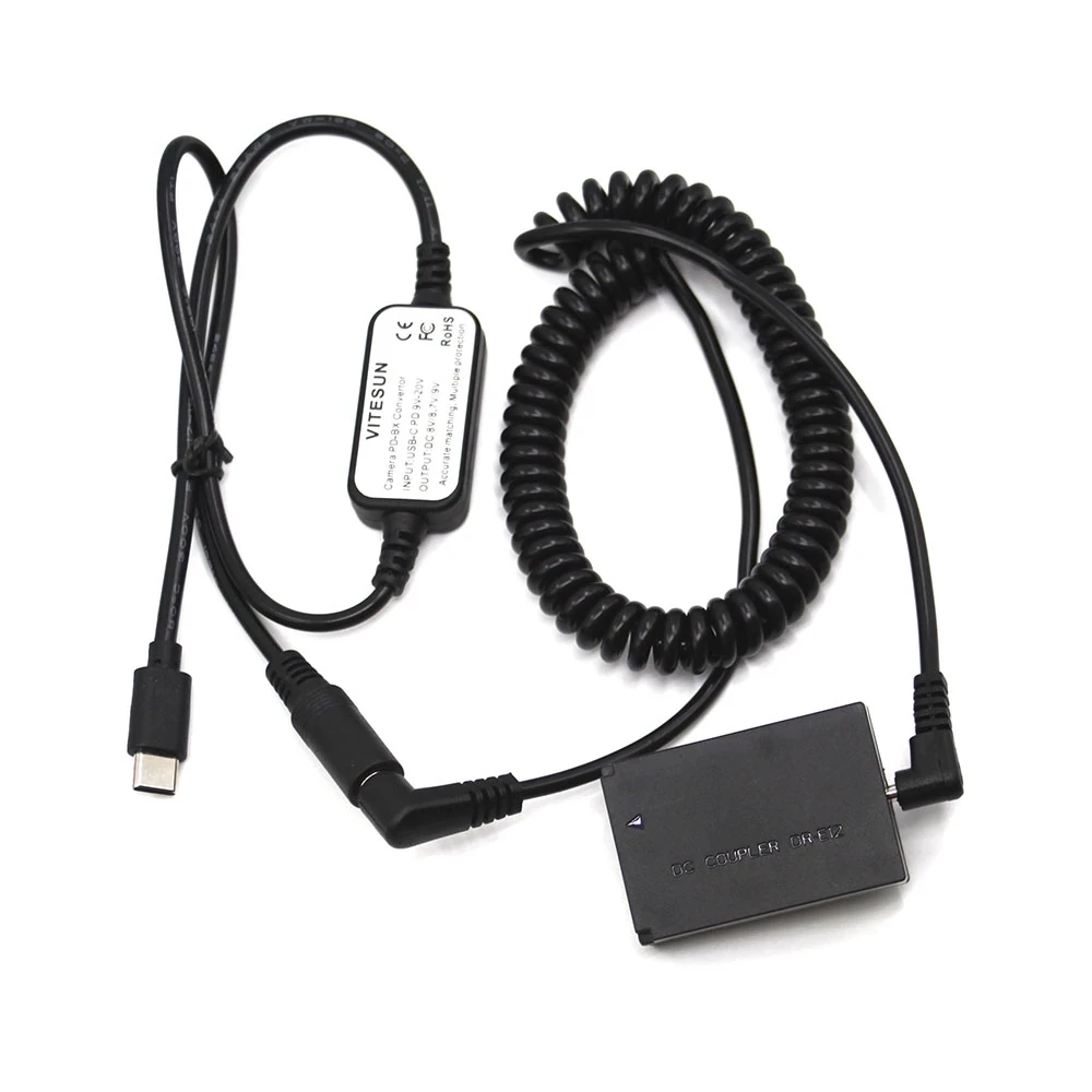 DR-E12 DC Coupler LP-E12 Fake Battery+USB C PD Charger Power Bank
