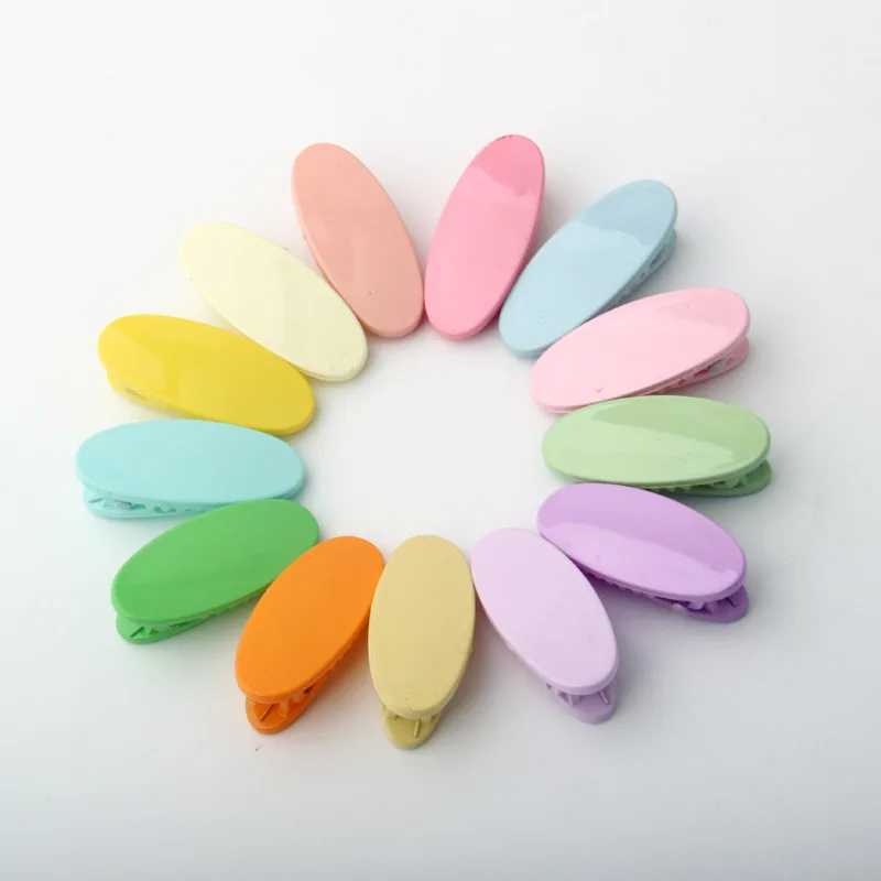 Hot Ins Baby Hairpins Small Hair Clip for Girls Solid Candy Color Hairgrips Environmental Plastic Barrettes Geometric Hairclips