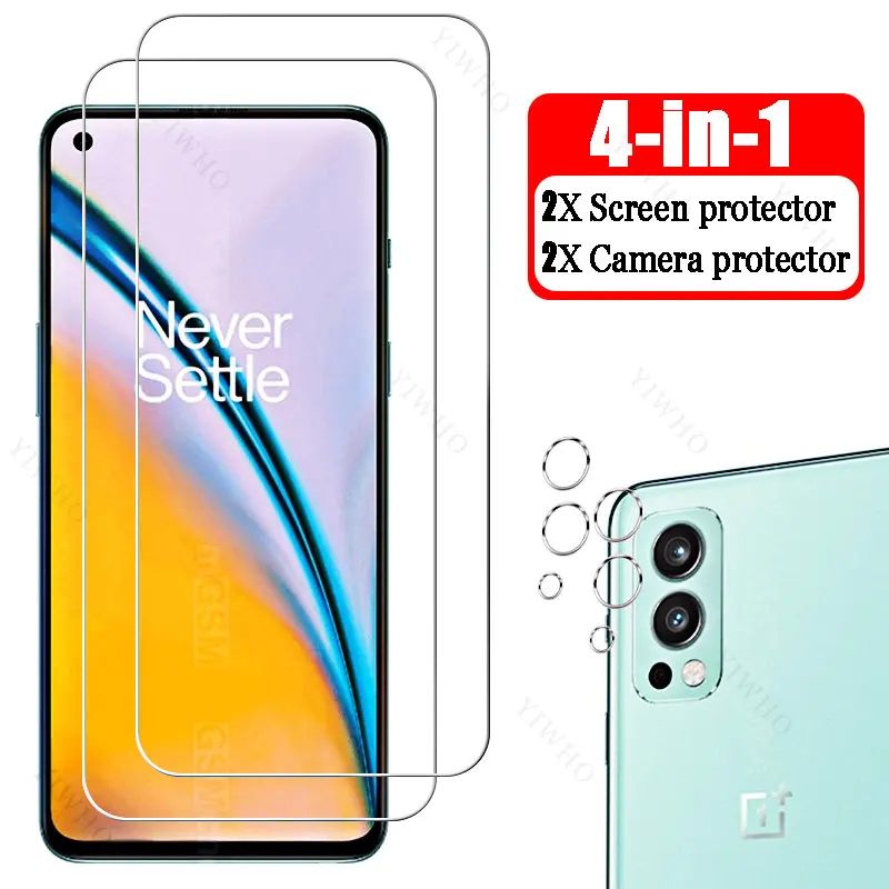 

4in1 Full Protective Screen Protector for OnePlus Nord 2 5G DN2101 Camera Lens for One Plus Nord2 Safety 6.43" Tempered Glass HD