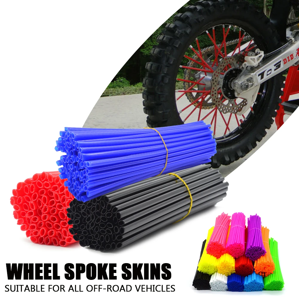 

72 Pcs Pack Bike Wheel Spoke Colorful Protector Motocross Rims Skins Covers Off Road Bike Guard Wraps Kit Guard Universal 2023