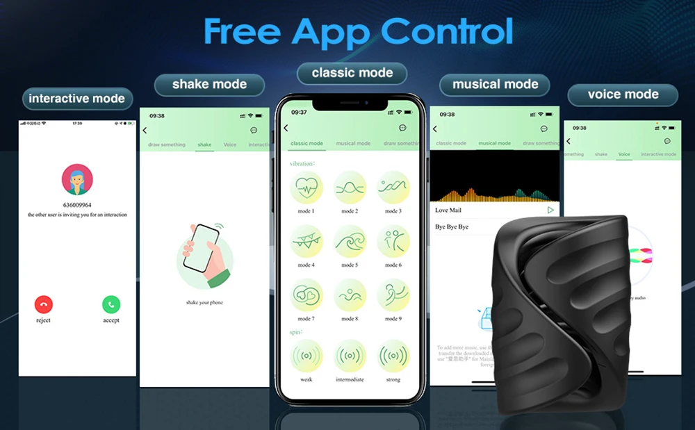 Vibratore HESEKS per allenamento con controllo APP, masturbatore maschile, giocattoli sessuali, anello per l'allenamento del glande per uomini_voghion.com