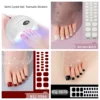 26Tips Pure Toe Gel Nail Sticker Hardens with UV Lamp Curing Waterproof Phototherapy Oil Gel Foil Nail Art Decorations 1