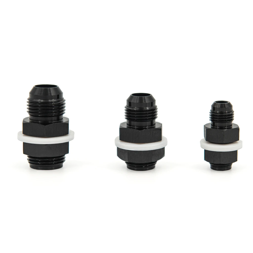 Aluminum fuel cell bulkhead fitting AN6 AN8 AN10 accessories black fuel cell bulkhead adapter fitting