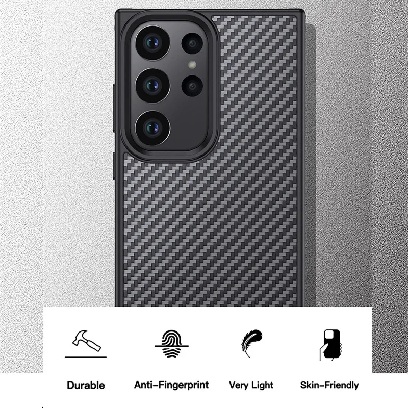 For Samsung Galaxy S23/S23+/S23 Ultra 1500D Real Karbon Hybrid Rubber Luxury Shockproof Back Case Matte Cover With magnetic