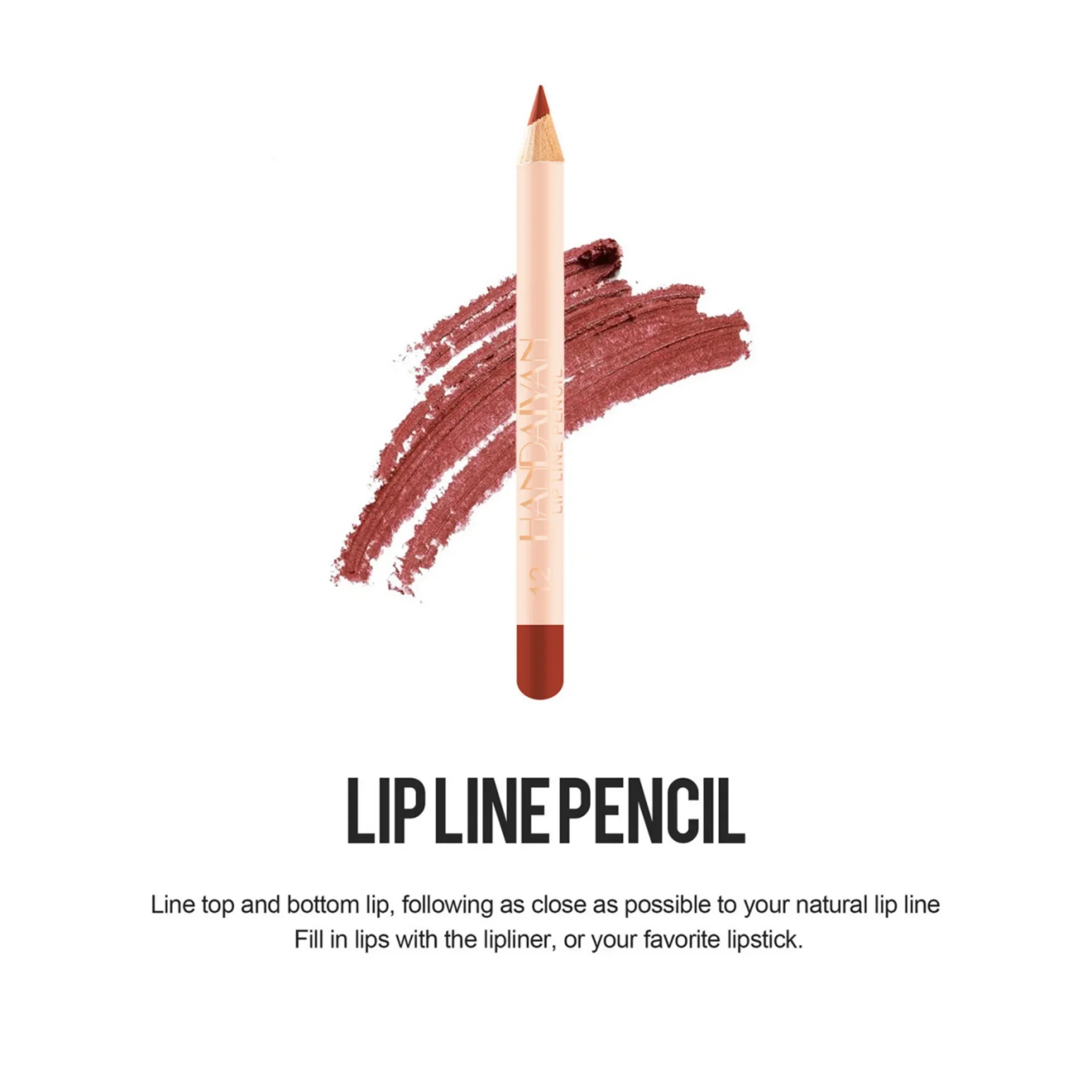 12pcs Lipliner Pen Set Waterproof Soft Natural Portable Lip Liner Exquisite Matte Lip Makeup-Waterproof Lipstick Pens