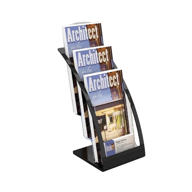 A4 European Style 3-Tier Acrylic Display Stand Desktop Magazine Rack Brochure Holder Office File Organizer Hotel Furniture FYMR
