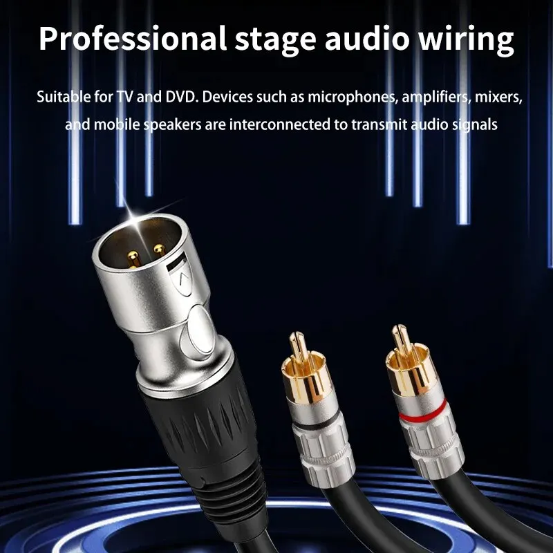 YYTCG RCA ̺  ̺, 2RCA-XLR ĳ  , ũ Ŀ  ܼ  XLR ̺ Ŀ