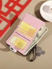 Fashionable and portable short wallet with zippered synthetic leather and ample card slots, perfect for Valentine's Day gift giv 3