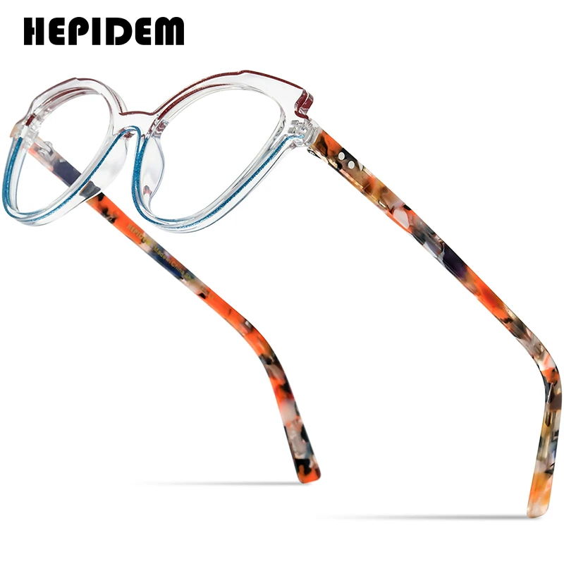 

HEPIDEM Powder Acetate Optical Glasses Frame Women Designer Cat Eye Optical Eyeglasses Ladies Cateye Spectacle Eyewear 9307