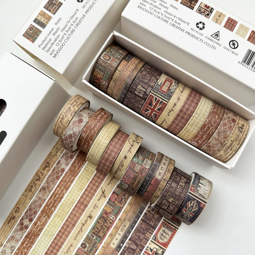 Grid Washi Tape 10 Rolls Scrapbooking Supplies Washitape Cinta Adhesiva Decorativa Stationery Diary Decoration Masking Tape 2