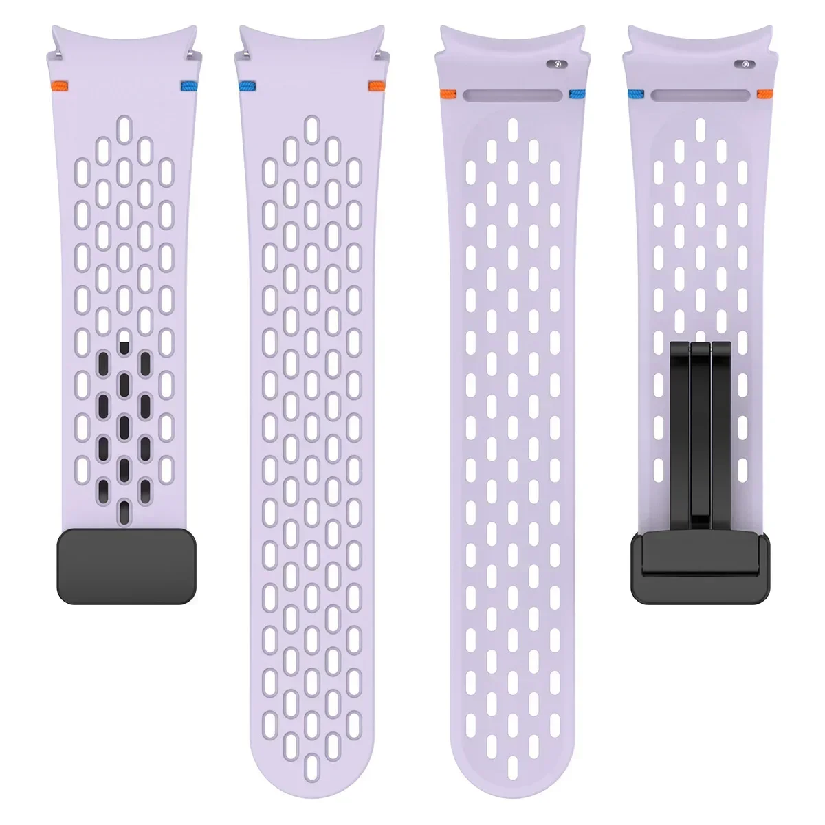 Silicone Magnetic Buckle Band with Tempered Glass Screen Protector and Case Strap