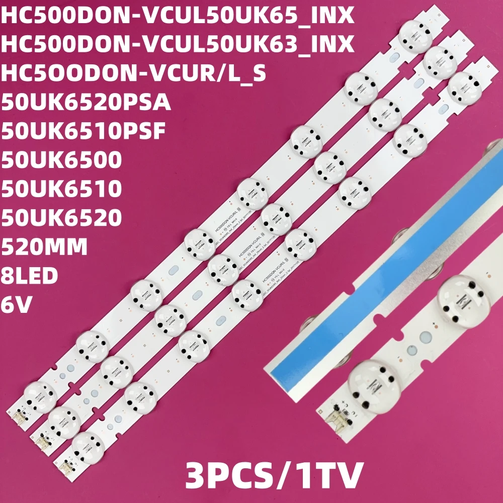 Bande de rétro-éclairage LED pour 50UK6510 50UK6470PLC 50UK6300 50UK6510PSF 50UK6950 50UK6500 50UK6500PLA SSC_50UK63/65_INX