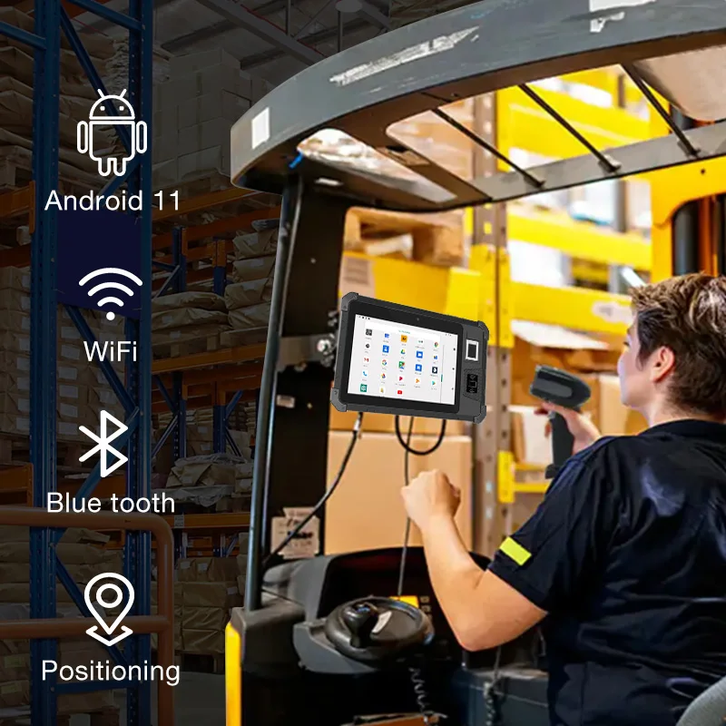 Outdoor Use Waterproof 8 inch Touch Screen Mobile Rugged IP67 Handheld Android Tablet with Barcode Scanner NFC UHF RFID Reader