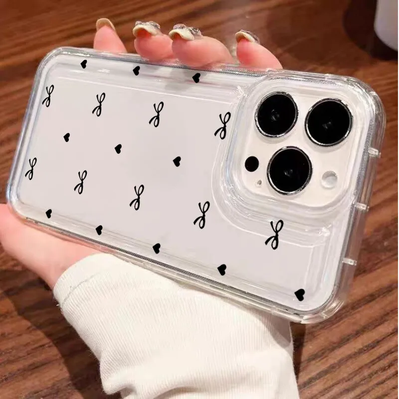 Charming Love Heart Bowknot Air Bag Phone Case Cover